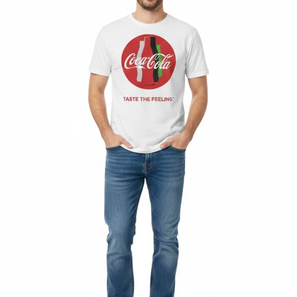 Coca-Cola Other - Coca-Cola Men's M VTG "Taste The Feeling" White Graphic Short Sleeve T-Shirt